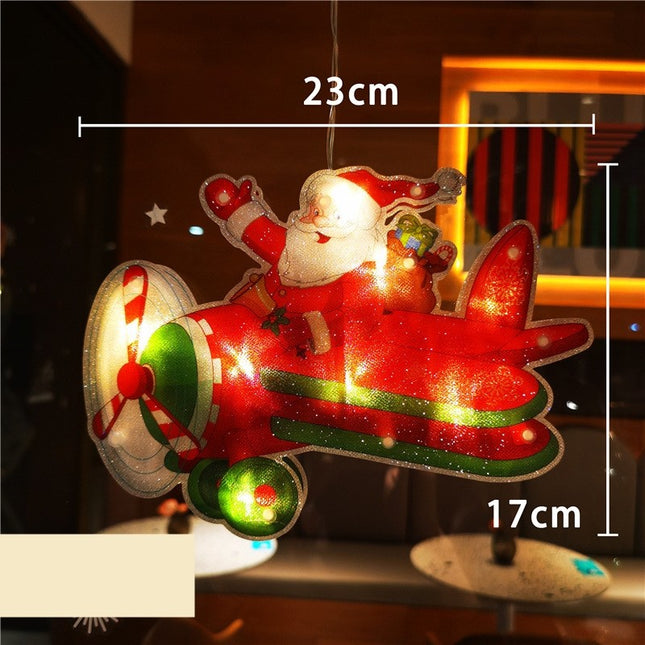 Decoratiune de Craciun pentru fereastra Avion, cu LED-uri