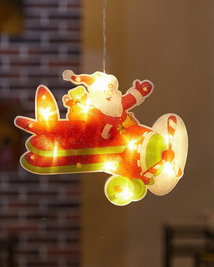 Decoratiune de Craciun pentru fereastra Avion, cu LED-uri