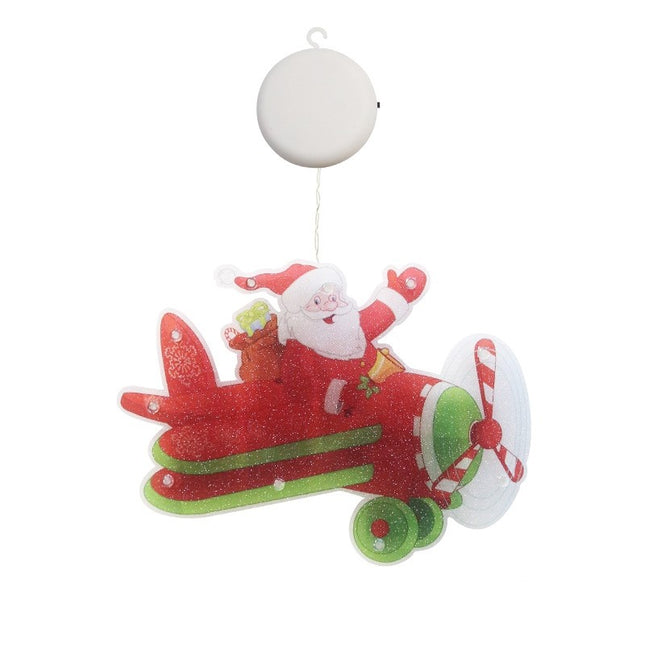 Decoratiune de Craciun pentru fereastra Avion, cu LED-uri