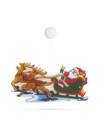Decoratiune de Craciun pentru fereastra Sanie cu reni, cu LED-uri