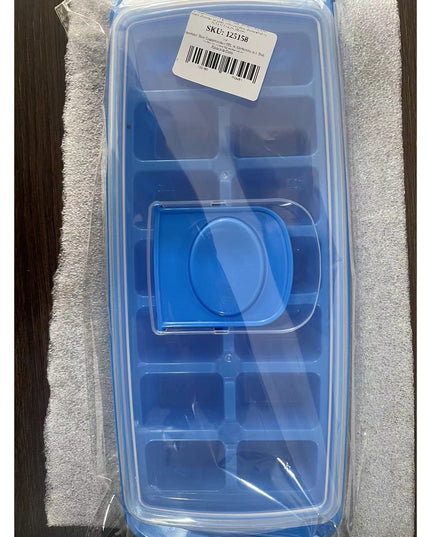 Forma pentru cuburi de gheata 14 cuburi, reutilizabil, plastic alimentar, cu capac, orificiu umplere, dreptunghiulara