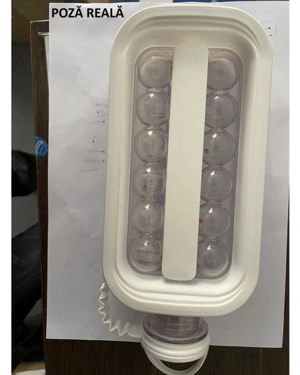 Forma pentru Gheata 1 Portabila, Tavita sub Forma de Sticla, Diametru , Multifunctional, 17 Bilute de Gheata,Culoare