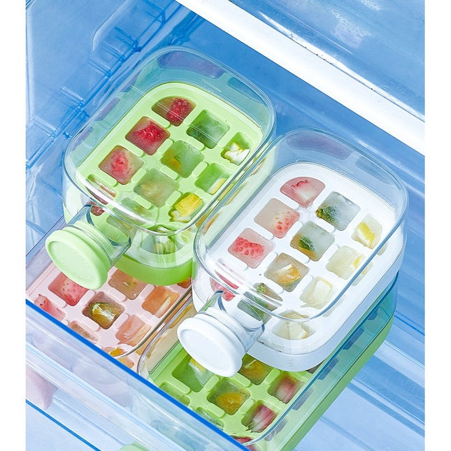 Forma de Gheata, 2in1, Tip Sticla cu Pai, 500 ml, 12 Cuburi