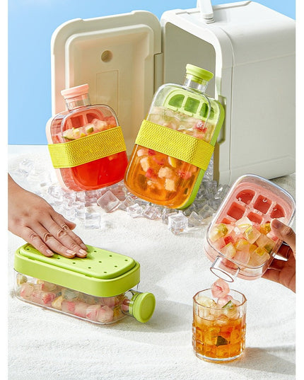 Forma de Gheata, 2in1, Tip Sticla cu Pai, 500 ml, 12 Cuburi