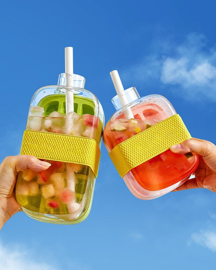 Forma de Gheata, 2in1, Tip Sticla cu Pai, 500 ml, 12 Cuburi