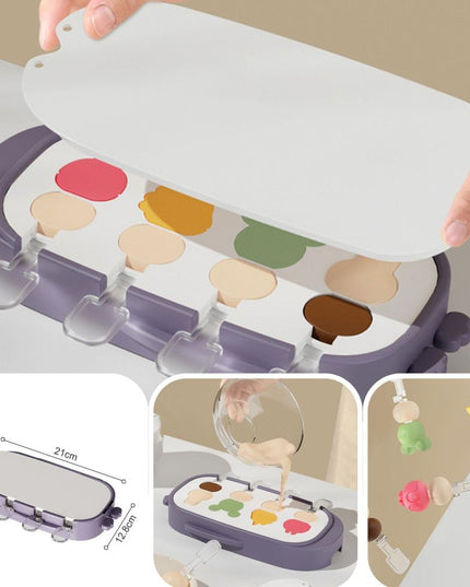 Forma pentru inghetata 4 compartimente, forme cu animalute, materialsilicon si ABS