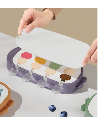 Forma pentru inghetata 4 compartimente, forme cu animalute, materialsilicon si ABS