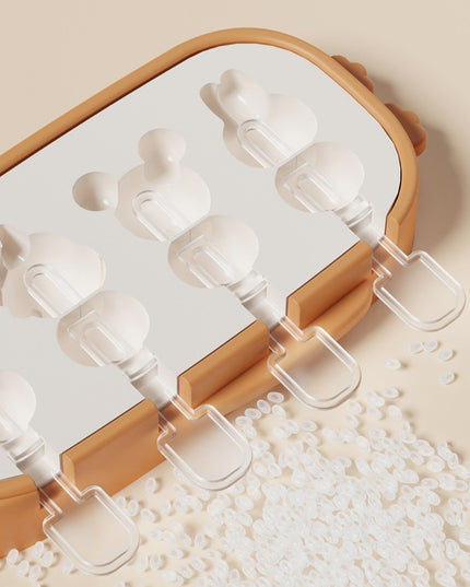 Forma pentru inghetata 4 compartimente, forme cu animalute, materialsilicon si ABS