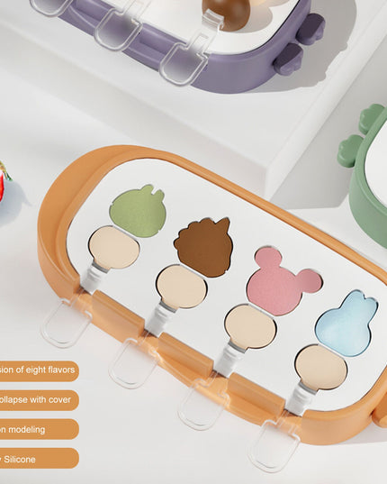 Forma pentru inghetata 4 compartimente, forme cu animalute, materialsilicon si ABS