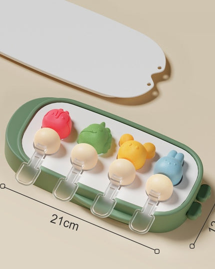 Forma pentru inghetata 4 compartimente, forme cu animalute, materialsilicon si ABS