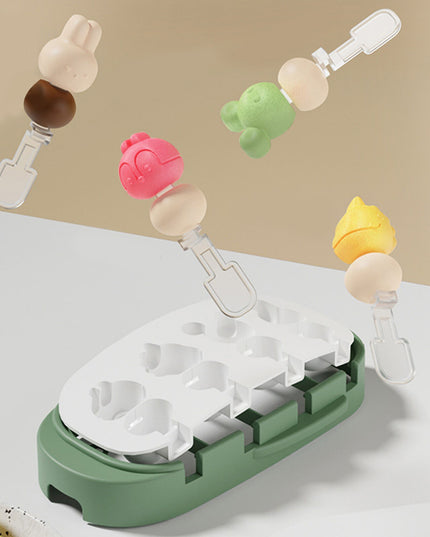 Forma pentru inghetata 4 compartimente, forme cu animalute, materialsilicon si ABS