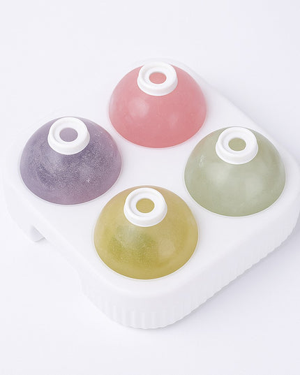 Forma Sfere de Gheata pentru Wiskey si Cocktail-uri 4 Sfere, Material Plastic/Silicon Alimentar, Diametru , cu Orificiu Tip Palnie pentru Umplere