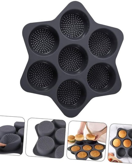 Forme de Silicon pentru Copt, 7 Forme Rotiunde, pentru Burgeri si Prajituri