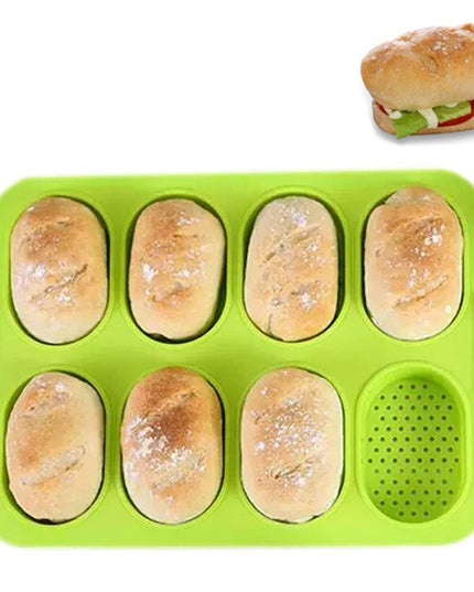 Forme de Silicon pentru Copt, 8 Forme Ovale, pentru Paine si Prajituri