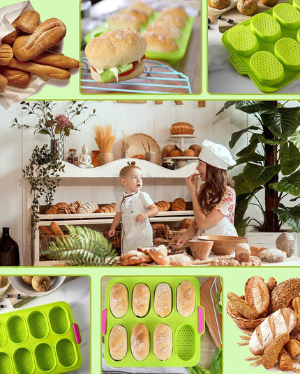 Forme de Silicon pentru Copt, 8 Forme Ovale, pentru Paine si Prajituri