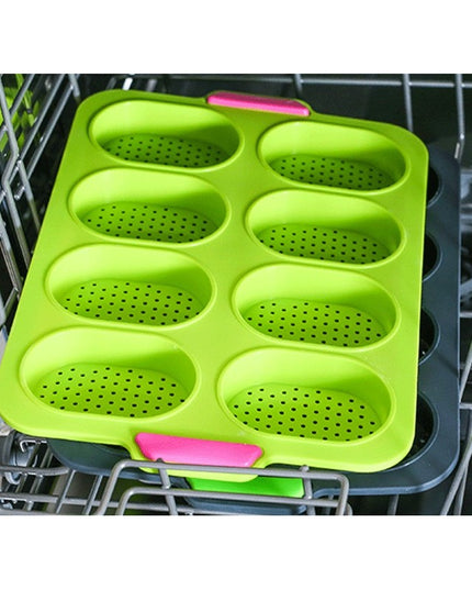 Forme de Silicon pentru Copt, 8 Forme Ovale, pentru Paine si Prajituri