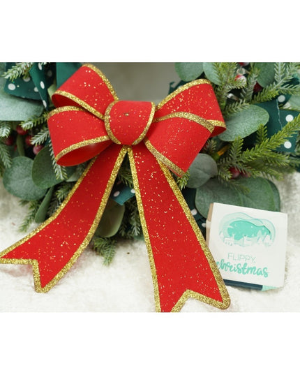 Funda pentru brad, Rosie, cu margini aurii,PVC