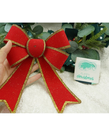 Funda pentru brad, Rosie, cu margini aurii,PVC