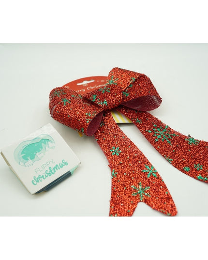 Funda pentru brad, Rosie, model de nea, cu sclipici,din poliester