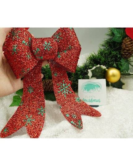 Funda pentru brad, Rosie, model de nea, cu sclipici,din poliester