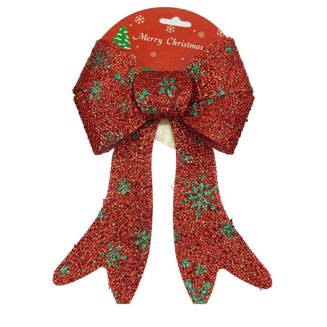 Funda pentru brad, Rosie, model de nea, cu sclipici,din poliester