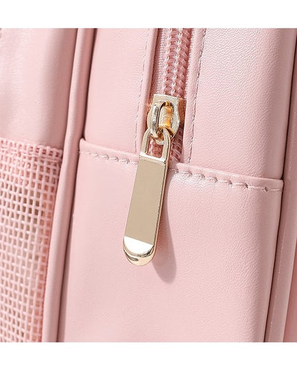 Geanta Cosmetice de Voiaj, Dubla Compartimentare, Impermeabila, Translucida Mata