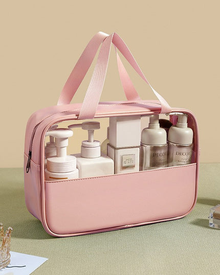 Geanta cosmetice pentru voiaj sau organizare, material PVC/textil, impermeabila, portabila