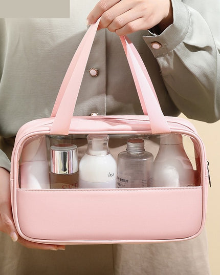 Geanta cosmetice pentru voiaj sau organizare, material PVC/textil, impermeabila, portabila