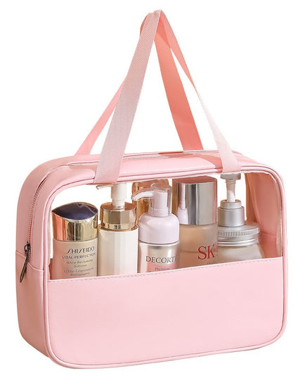 Geanta cosmetice pentru voiaj sau organizare, material PVC/textil, impermeabila, portabila