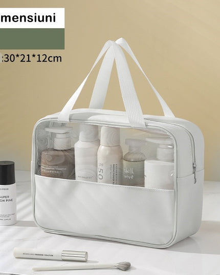 Geanta cosmetice pentru voiaj sau organizare, material PVC/textil, impermeabila, portabila