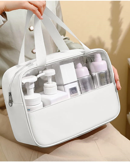 Geanta cosmetice pentru voiaj sau organizare, material PVC/textil, impermeabila, portabila