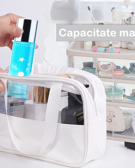 Geanta cosmetice pentru voiaj sau organizare, material PVC/textil, impermeabila, portabila