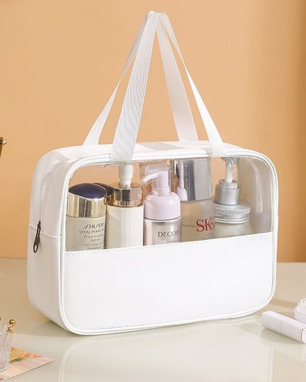 Geanta cosmetice pentru voiaj sau organizare, material PVC/textil, impermeabila, portabila