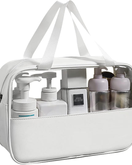 Geanta cosmetice pentru voiaj sau organizare, material PVC/textil, impermeabila, portabila