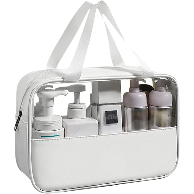 Geanta cosmetice pentru voiaj sau organizare, material PVC/textil, impermeabila, portabila