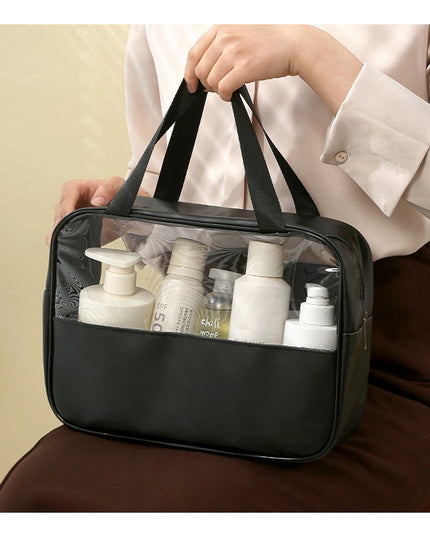 Geanta cosmetice pentru voiaj sau organizare, material PVC/textil, impermeabila, portabila