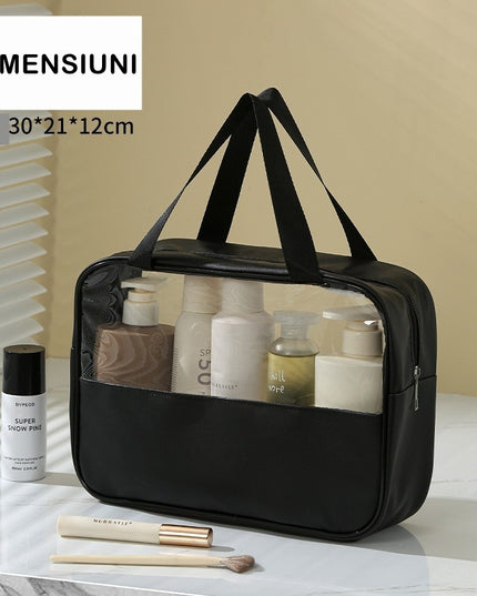 Geanta cosmetice pentru voiaj sau organizare, material PVC/textil, impermeabila, portabila