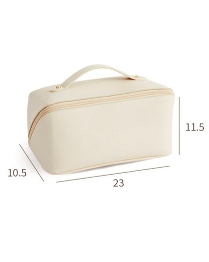 Geanta de Calatorie Pentru Cosmetice, Portabila, Impermeabila, din Piele Ecologica, Compartimente Multiple, cu Fermoar
