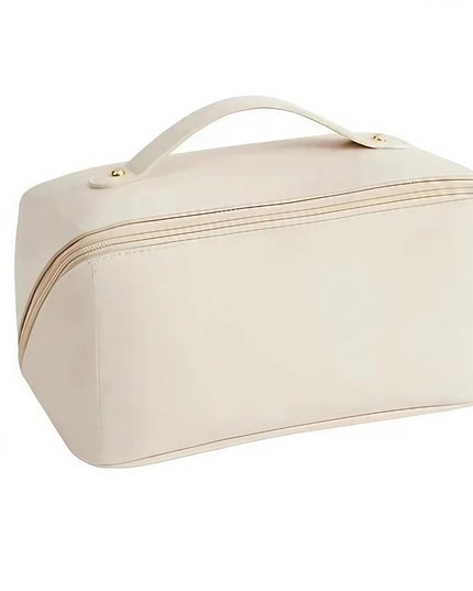 Geanta de Calatorie Pentru Cosmetice, Portabila, Impermeabila, din Piele Ecologica, Compartimente Multiple, cu Fermoar