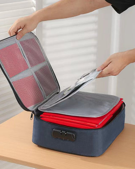 Geanta pentru Depozitare Acte si Documente, Facturi, Carduri, cu Cod de Securitate, 2 Compartimente, Impermeabila