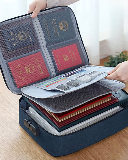 Geanta pentru Depozitare Acte si Documente, Facturi, Carduri, cu Cod de Securitate, 2 Compartimente, Impermeabila