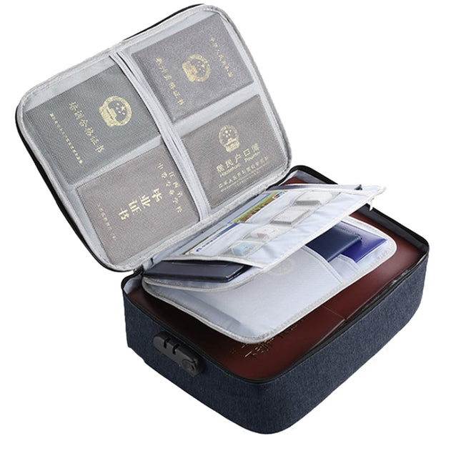 Geanta pentru Depozitare Acte si Documente, Facturi, Carduri, cu Cod de Securitate, 2 Compartimente, Impermeabila