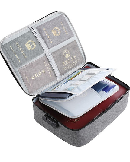 Geanta pentru Depozitare Acte si Documente, Facturi, Carduri, cu Cod de Securitate, 3 Compartimente, Impermeabila