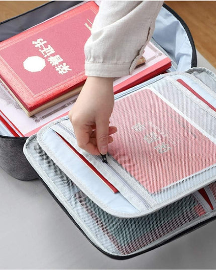 Geanta pentru Depozitare Acte si Documente, Facturi, Carduri, cu Cod de Securitate, 5 Compartimente, Impermeabila