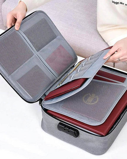 Geanta pentru Depozitare Acte si Documente, Facturi, Carduri, cu Cod de Securitate, 5 Compartimente, Impermeabila