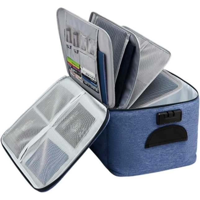 Geanta pentru Depozitare Acte si Documente, Facturi, Carduri, cu Cod de Securitate, 5 Compartimente, Impermeabila