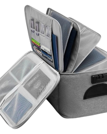 Geanta pentru Depozitare Acte si Documente, Facturi, Carduri, cu Cod de Securitate, 5 Compartimente, Impermeabila