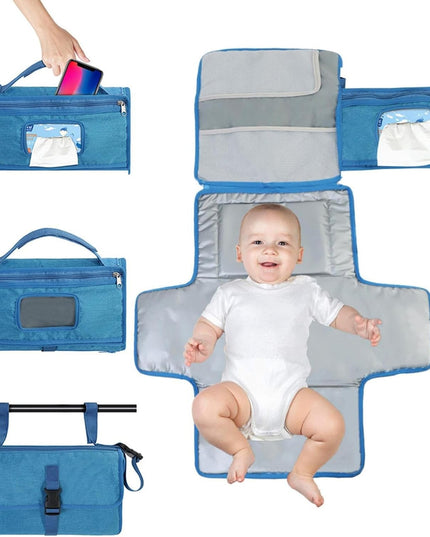 Geanta Multifunctionala, Tip Aleza de Schimbat Scutece, Impermeabila, din Panza Oxford, cu Buzunare, Usor de Agatat
