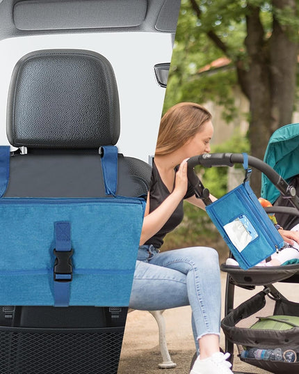 Geanta Multifunctionala, Tip Aleza de Schimbat Scutece, Impermeabila, din Panza Oxford, cu Buzunare, Usor de Agatat