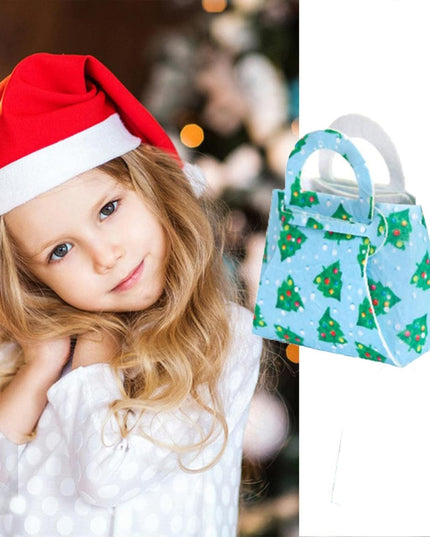 Geanta pentru Copii, Pliabila, pentru Cadouri de Craciun, din Panza Netesuta, Braduti